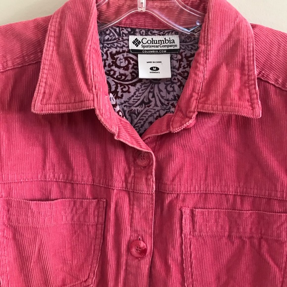 Columbia pink cord corduroy shirt Button up collar - Picture 2 of 11